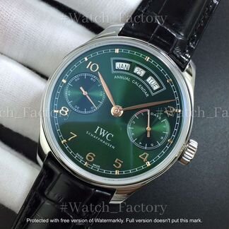 Часы IWC Portugis Annual Calendar Gold Hands Green