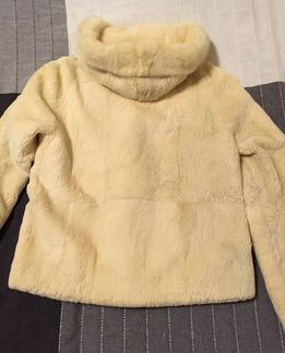Шуба полушубок норковый с капюшоном