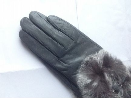 Перчатки женские новые р 6,5 кожа натур