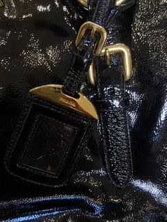 Большая кожаная чёрная сумка Prada (оригинал)