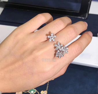 Van Cleef золотое кольцо с бриллиантами 0.88 ct