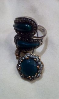 Серебряное кольцо с малахитом