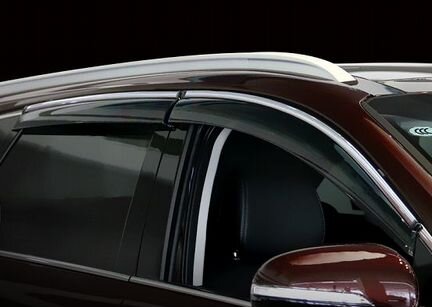 Дефлекторы с хром-молдингом для Киа Соренто Прайм