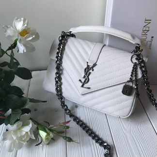 Белая сумка Yves Saint Laurent YSL Клатч Ив Сен Л