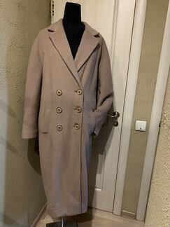 Роскошное оверсайз утеплённое пальто taupe, длинно