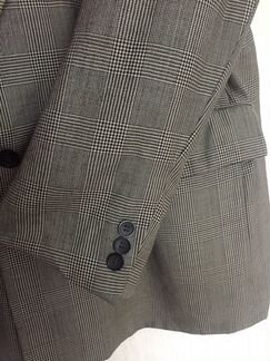 Винтажный двубортный пиджак в клетку