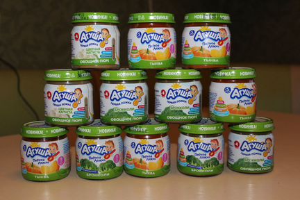 Овощное пюре Агуша (ассорти) 13 баночек