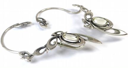 Советские серебряные серьги 875 пробы, СССР