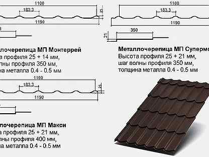 Металлочерепица монтеррей чертеж