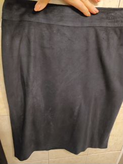 Темно синяя юбка под замшу Италия