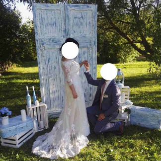 Свадебное платье + фата + болеро