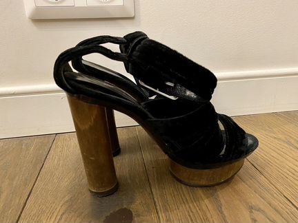 Чёрные бархатные босоножки Sonia Rykel