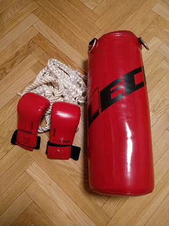 Боксерский мешок груша Leco 10кг перчатки накладки