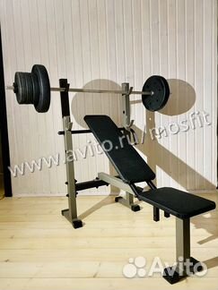 Штанга + Скамья для жима + Стойки