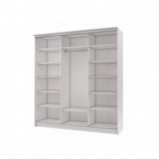 Шкаф-купе 2-х дверный 204 см белый, с двумя зеркал