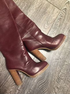 Сапоги женские бордовые Zara 36