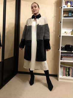 Шуба из овчины. Мутоновая шуба. Меховое пальто