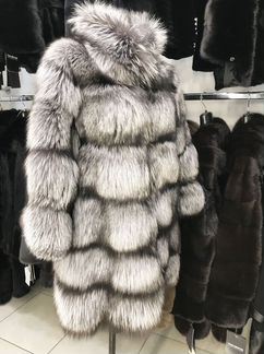 Шуба из меха чернобурки