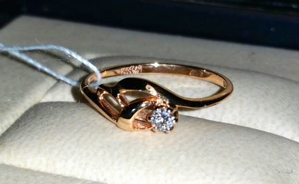 Кольцо золотое с бриллиантом (Россия)