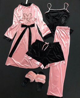 Пижама бархат четверка, размеры 42-50