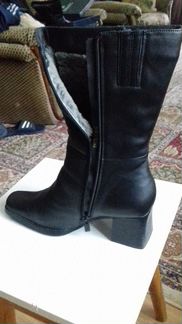 Сапоги зимние кожаные