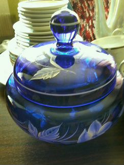 Ваза-конфетница Богемское стекло