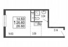 Квартира-студия, 26,6 м², 13/17 эт.
