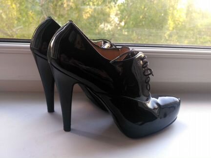 Ботильоны туфли Fabiani кожаные черные почти новые