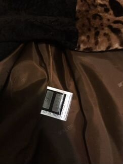 Прямой полушубок из астрагана темно коричневый